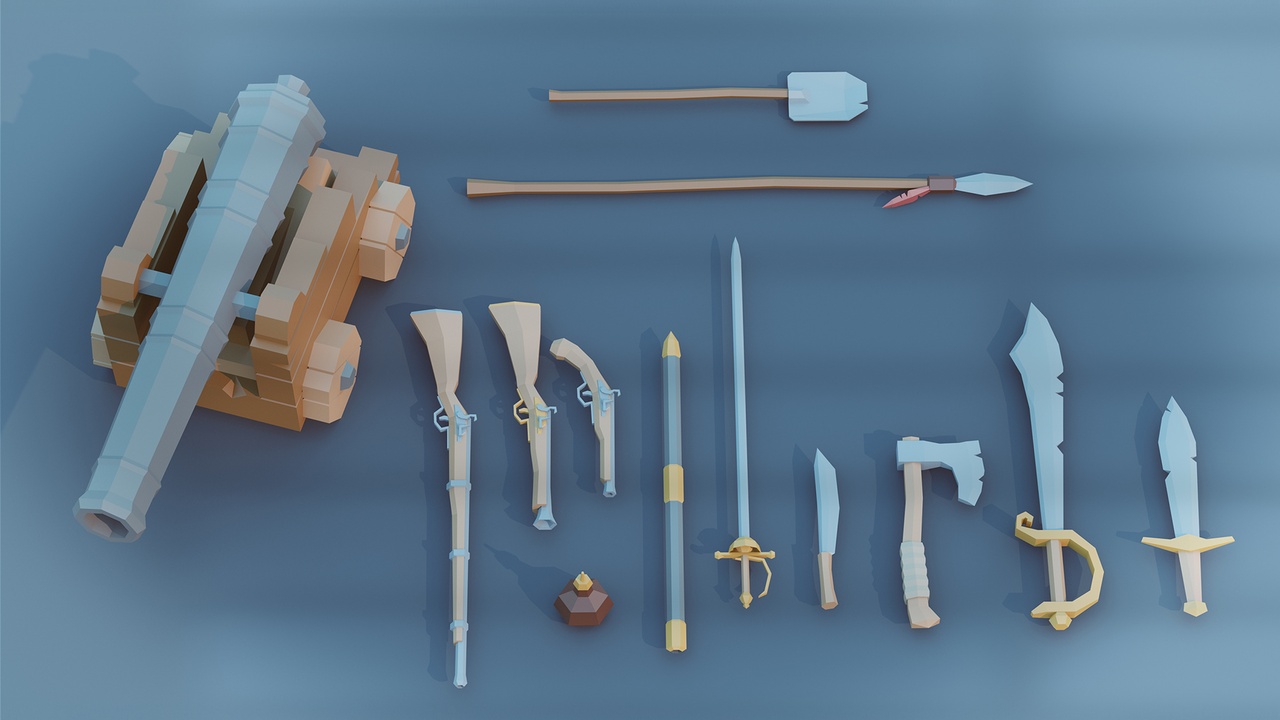 Media 1 for listing Pirate Low Poly Pack