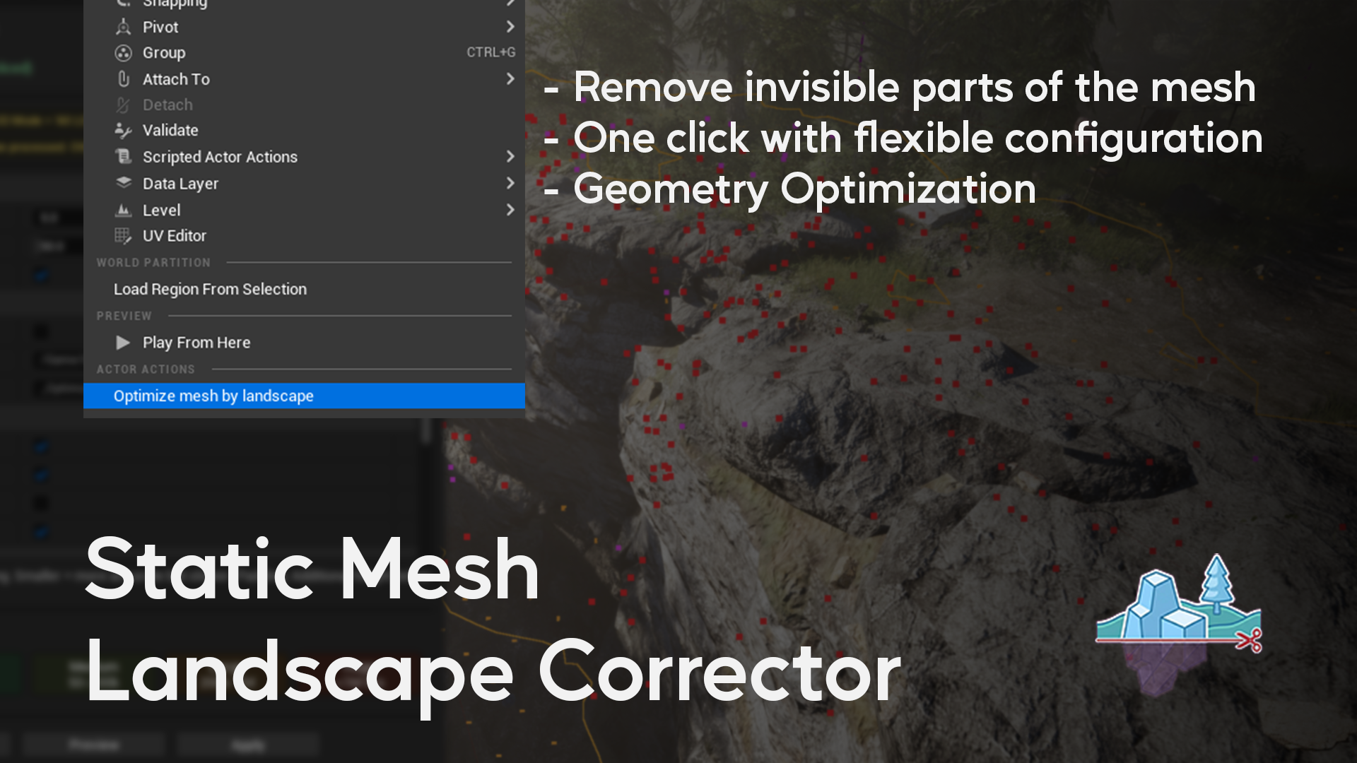 Static Mesh Landscape Corrector | Fab