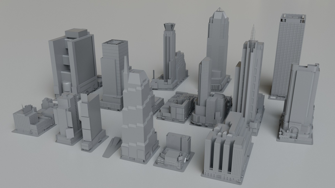 Media 1 for listing 17 NYC Times Square Buildings Collection Pack Low-poly 3D model