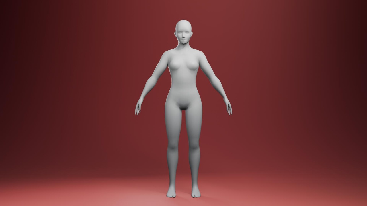 Media 1 for listing Realistic Strong Female Base Mesh Rigged 3D Model