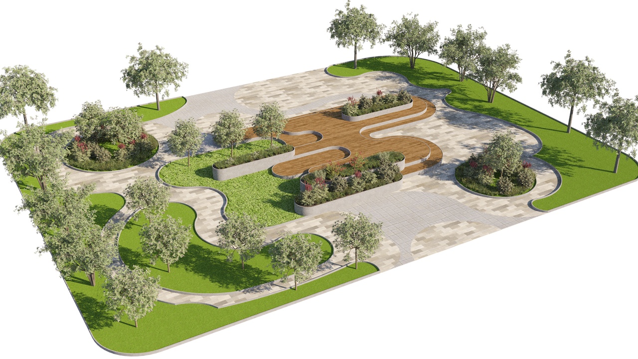 Media 1 for listing Contemporary Pocket Park and Pedestrian Square Environment