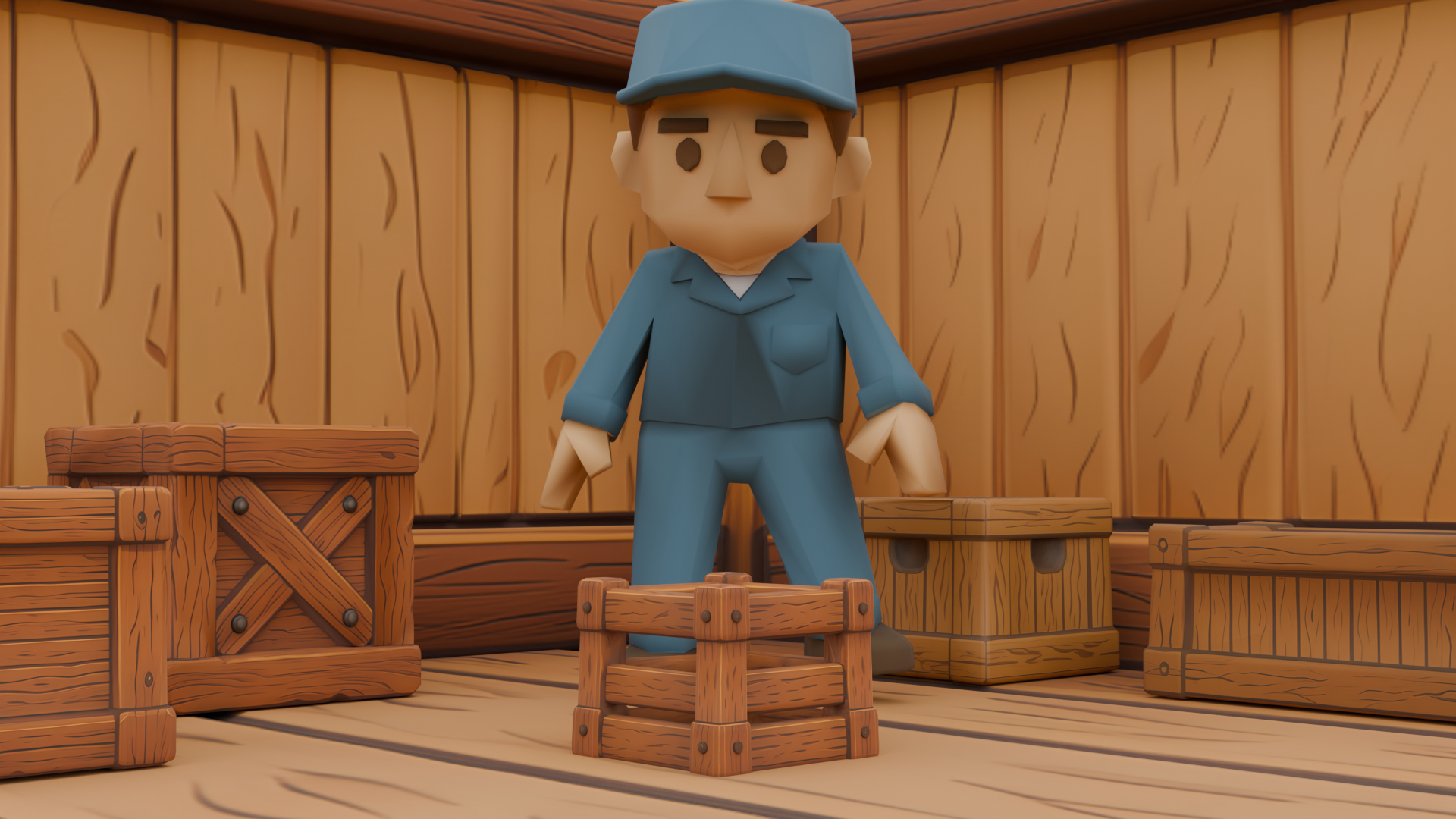 Low Poly Storage Roon Stylized Storage Room Low Poly | Fab
