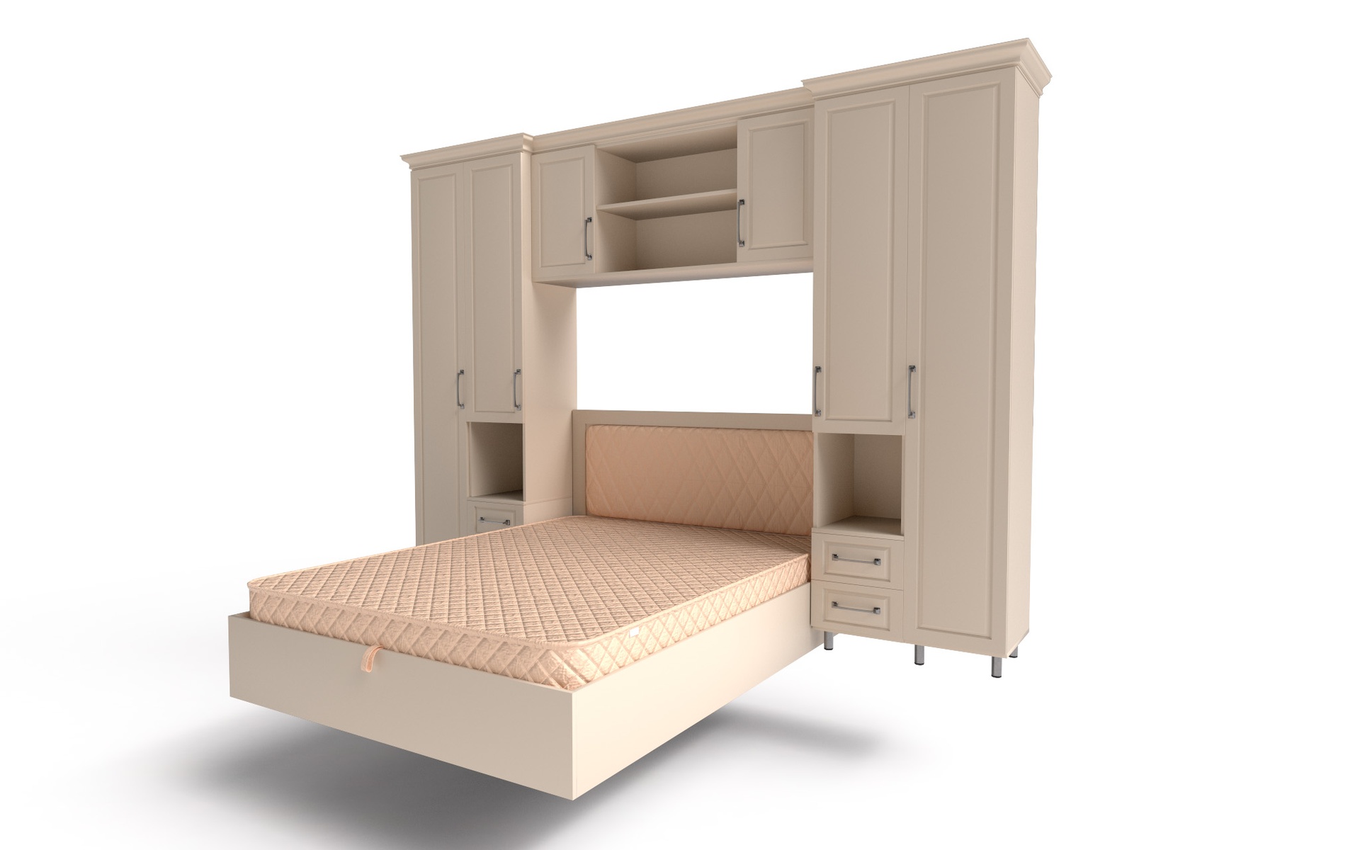 Overbed Set Classic Bedroom Set: Wardrobe & Overbed Storage | Fab