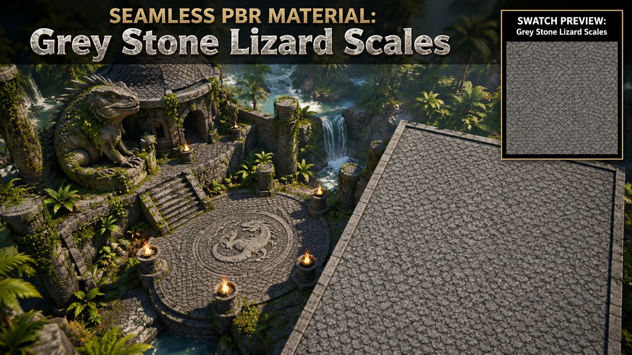 Media 1 for listing Reptile & Dragon Scales Creature Skin Materials - 10 Seamless 4K PBR Textures