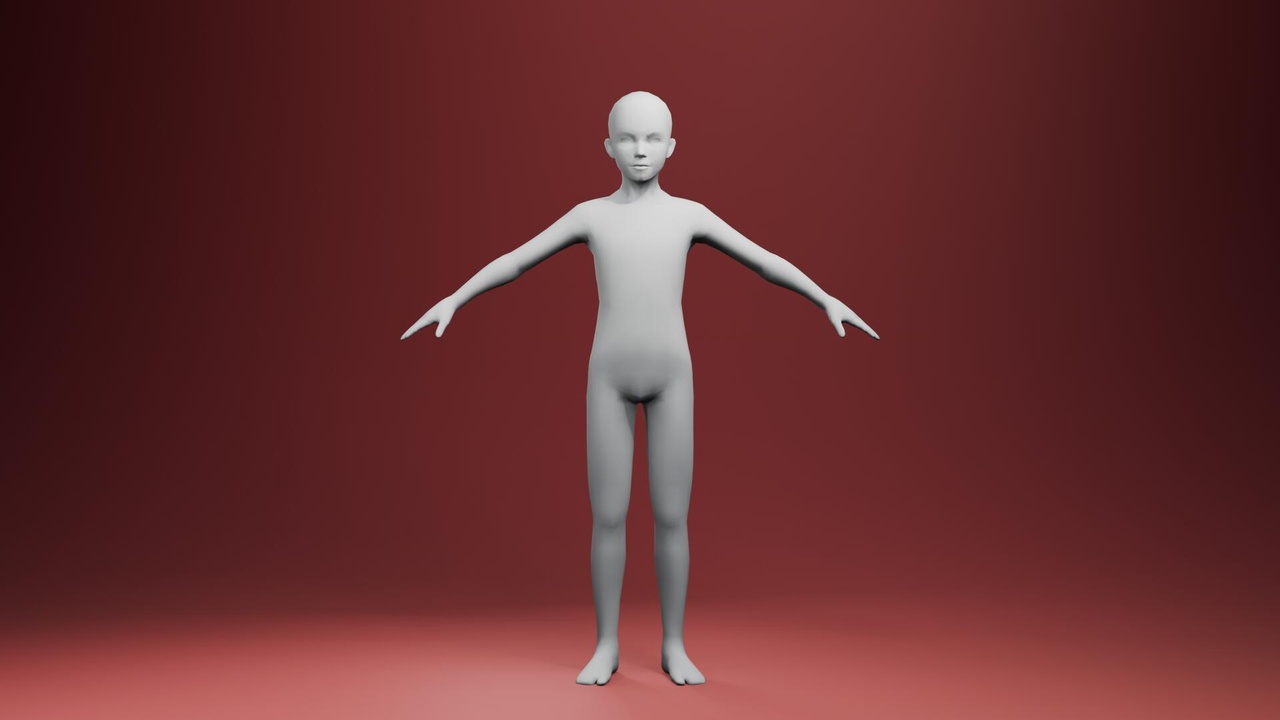 Media 1 for listing Realistic Boy Base Mesh Rigged 3D Model