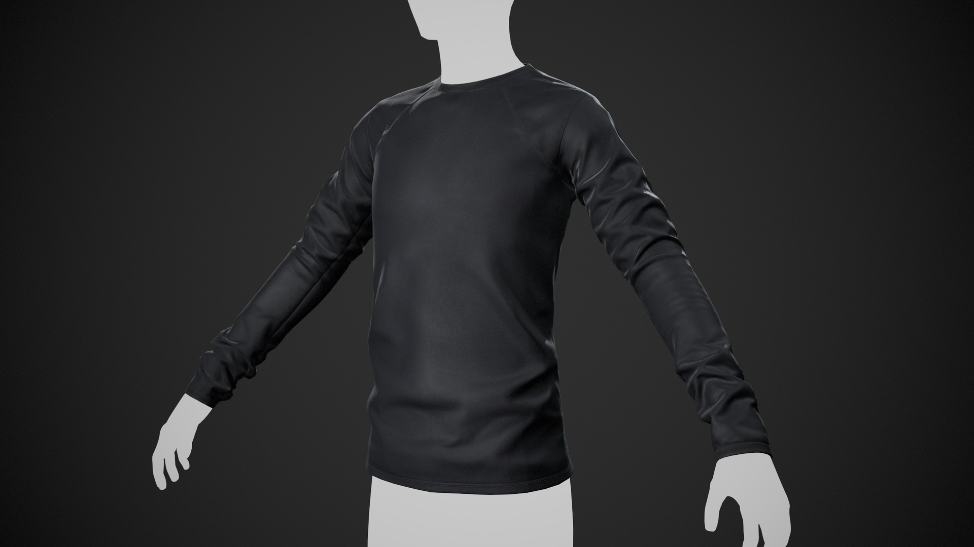 Media 1 for listing Black Long Sleeve T-Shirt