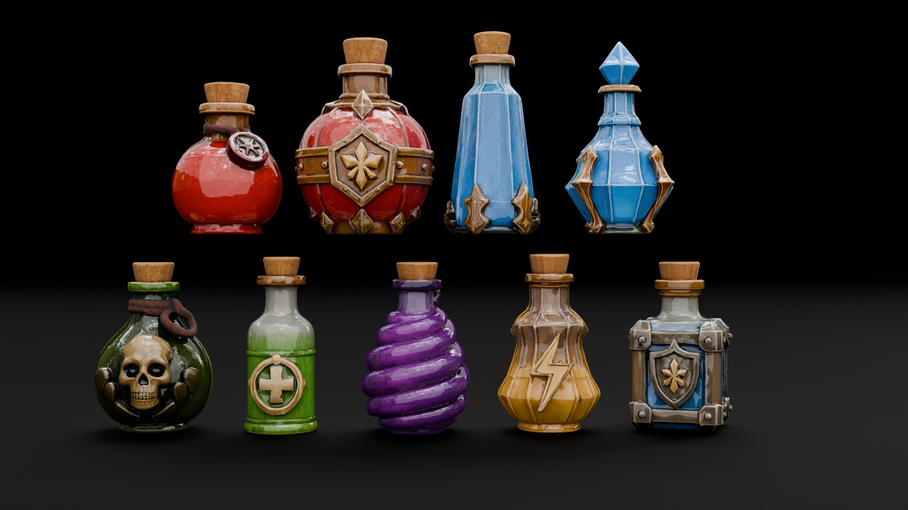 Potion Pack - 9 Unique Bottles | Fab
