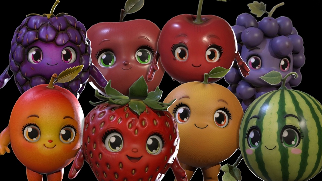 Media 1 for listing Cute Stylized Fruit Character Pack Two