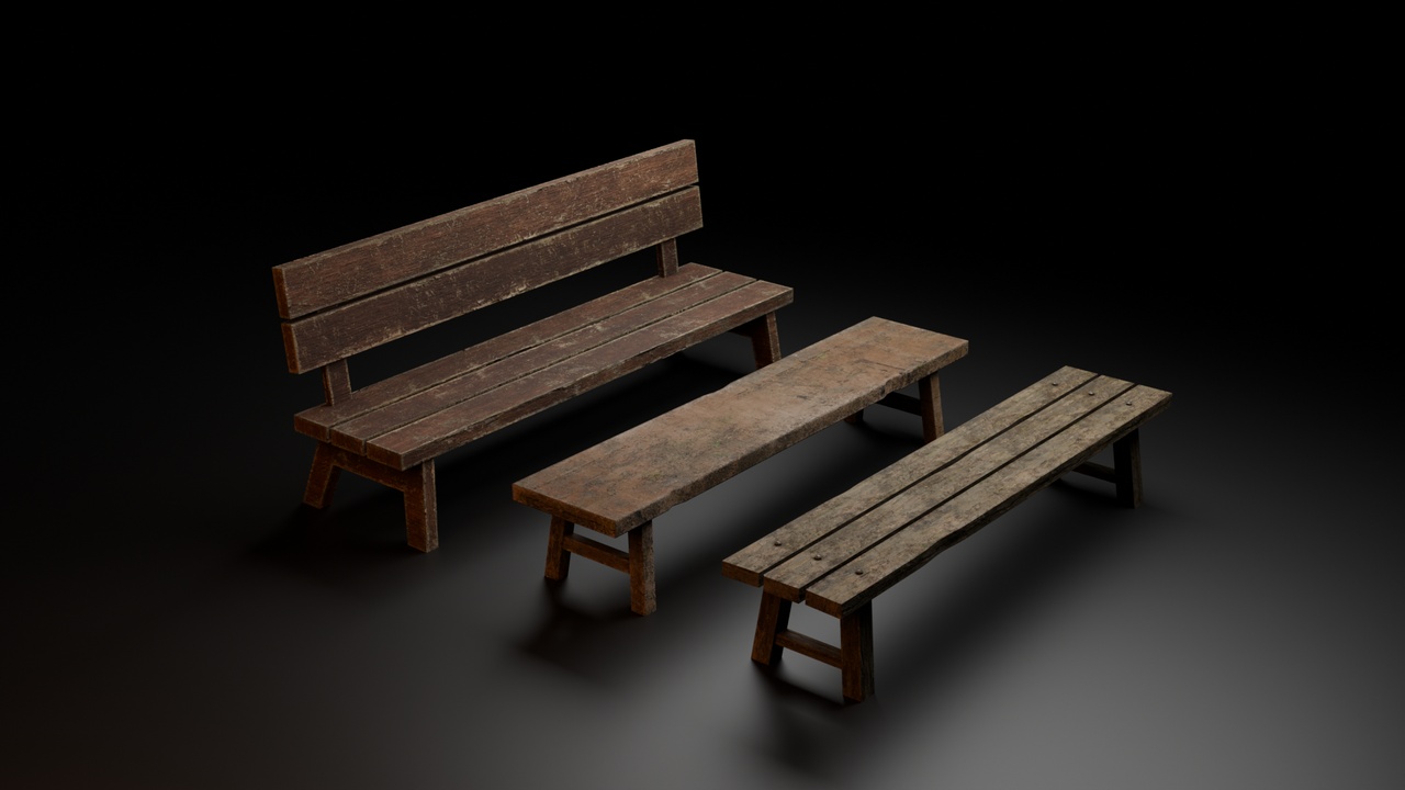 Media 1 for listing Wooden Bench 3 Pieces