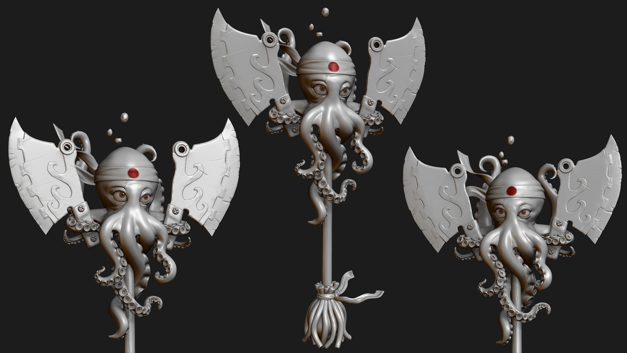 Media 1 for listing Octo_Axe stylized weapon