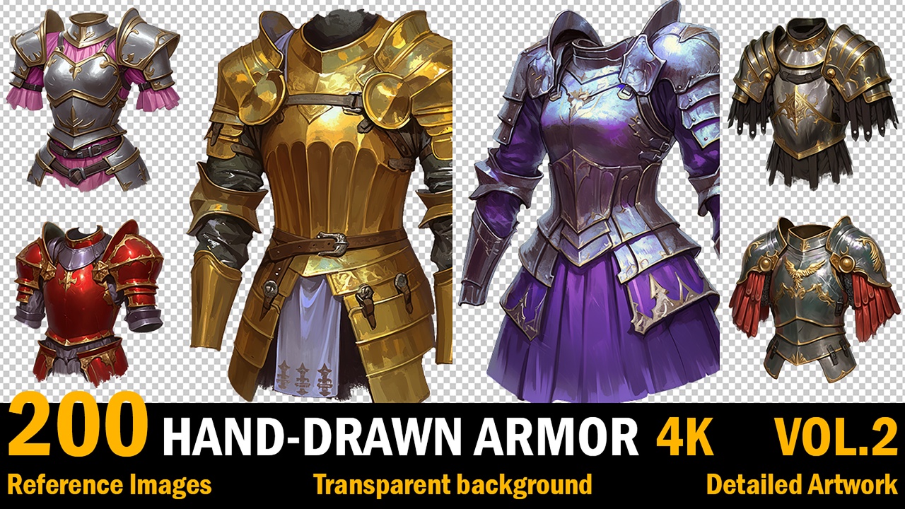 Media 1 for listing Hand-Drawn Style Armor Collection V2