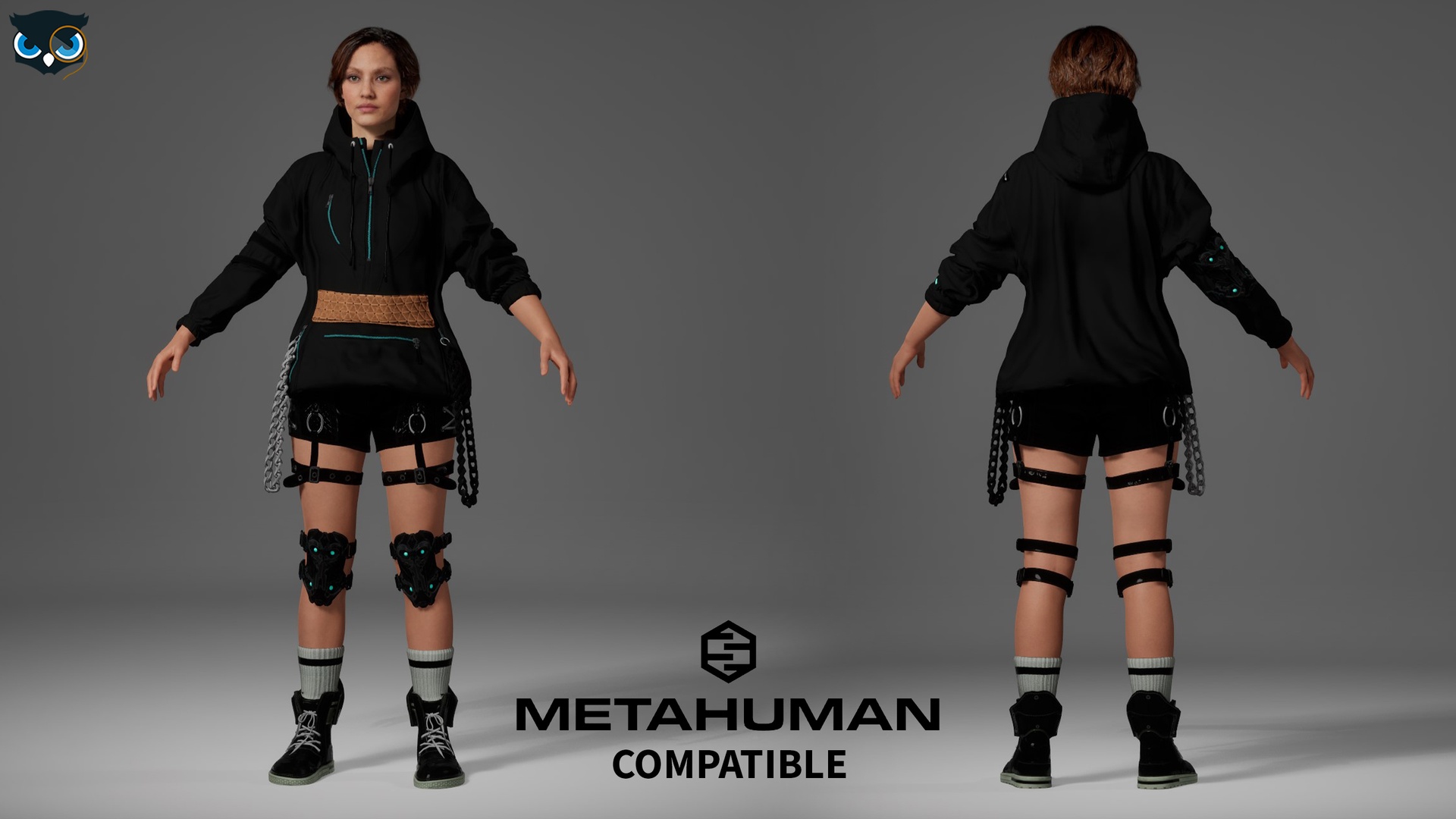 Media 1 for listing Cyberpunk Streetwear Outfit Clothing Metahuman Compatible