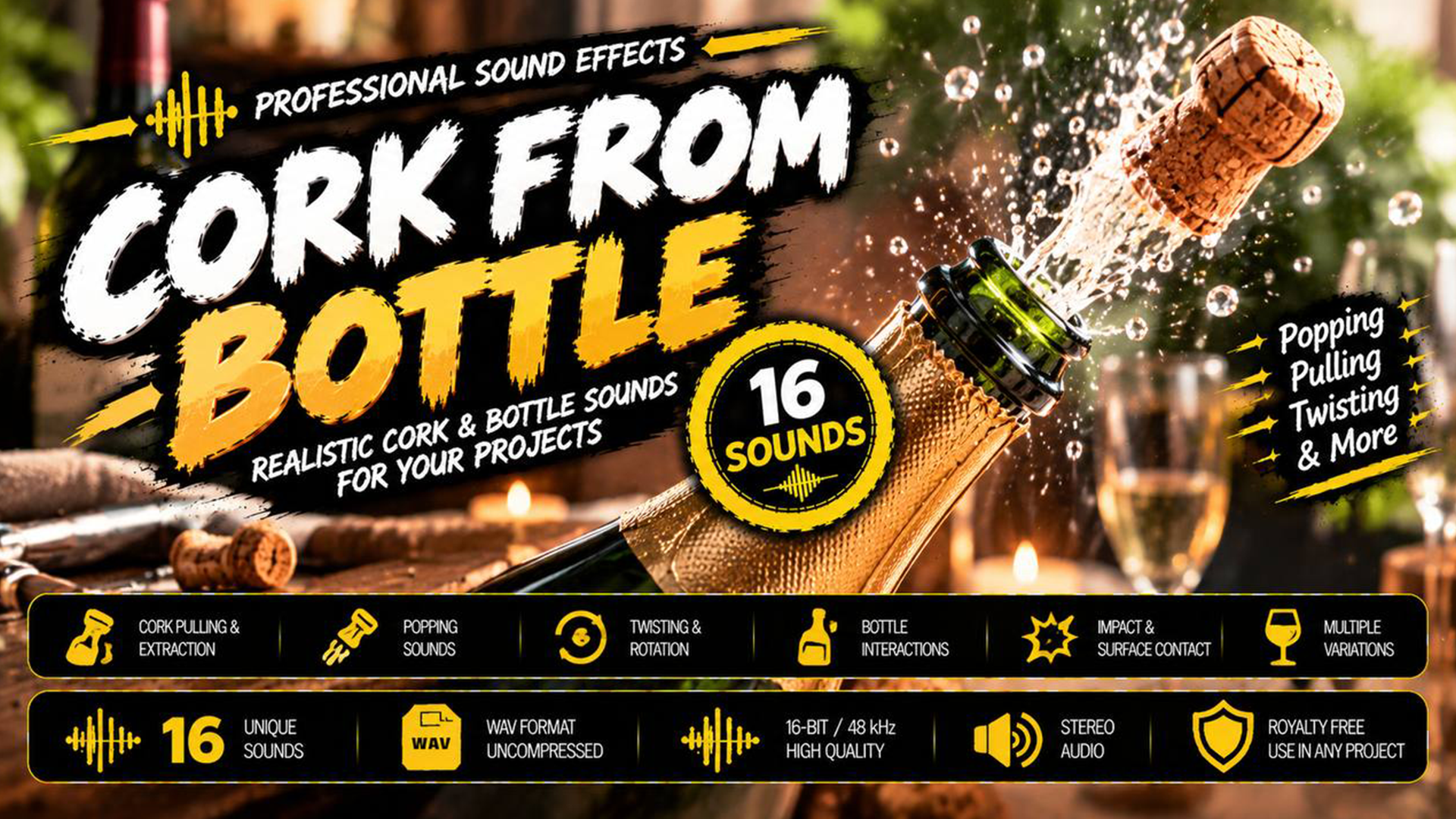Cork From Bottle Sound Effects Pack | Fab