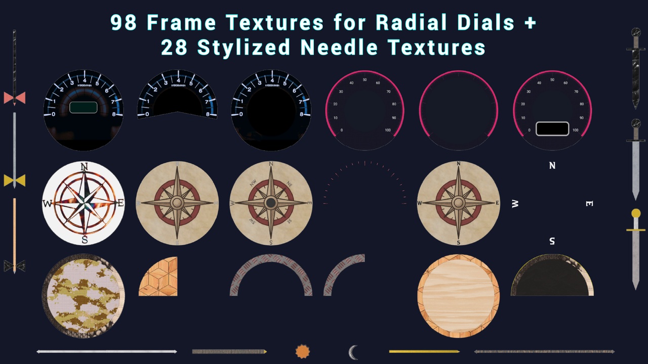 Media 1 for listing Radial Dial Texture Pack - Frames & Needles
