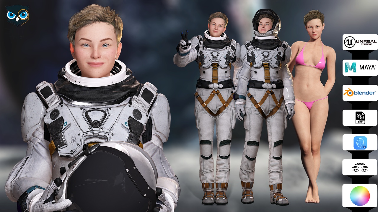Elite Space Explorer Rigged Astronaut 제품 등록을 위한 미디어 1개