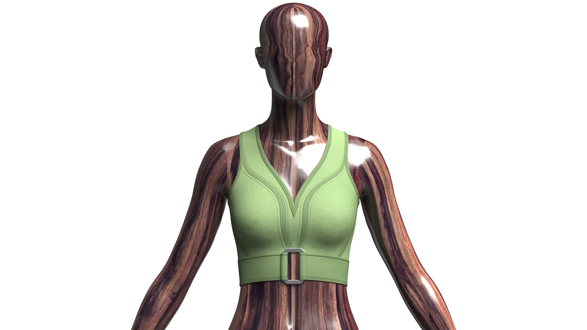 Media 1 for listing Girls Ribbed Bralette Top With Buckle Detail | High Poly