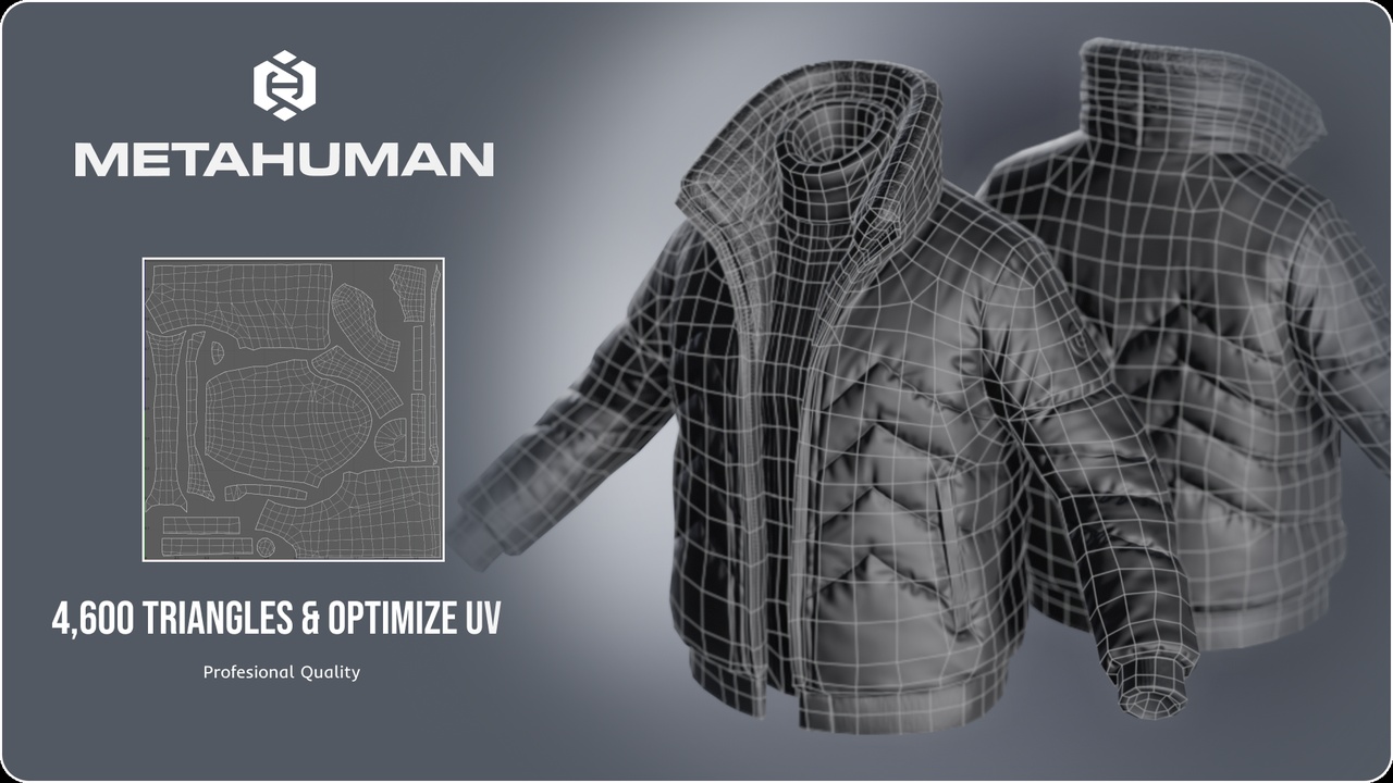 Media 1 for listing Puffer jacket for MetaHuman