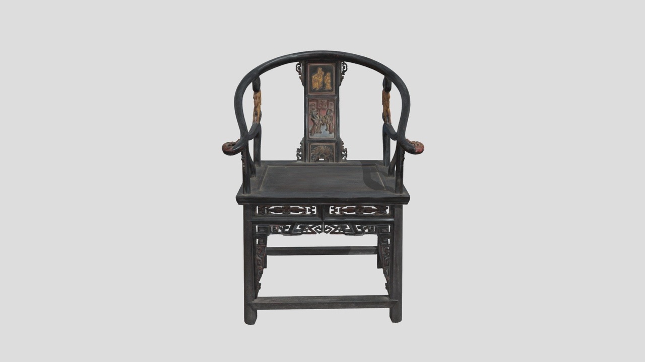 Media 1 for listing Oriental Antique Wooden Chair
