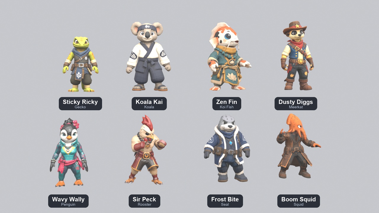 Media 1 for listing Rare Gronks Bundle - 8 Stylized Low Poly Rigged Characters (UEFN / UE)