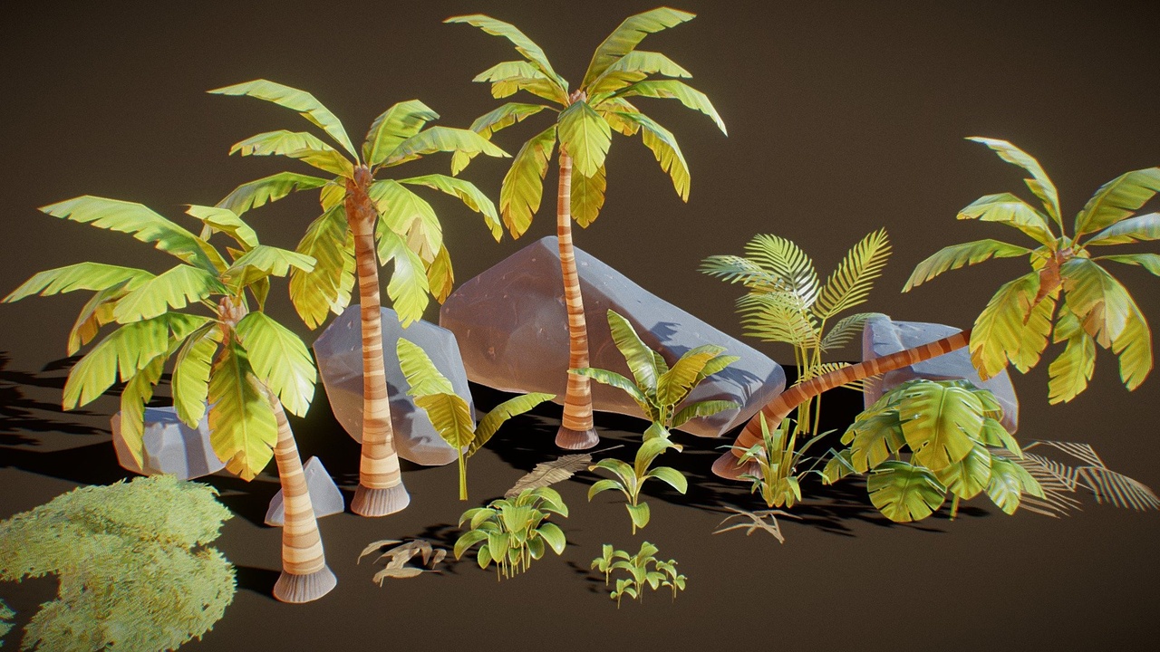 Media 1 for listing Stylized Tropical/Jungle Vegetation Pack