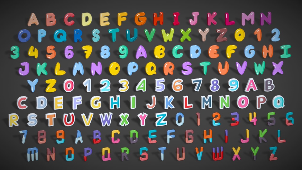 Media 1 for listing Simple Alphabets Numbers Mega Pack - Stylized Toon Metallic - Kids Learning Kit