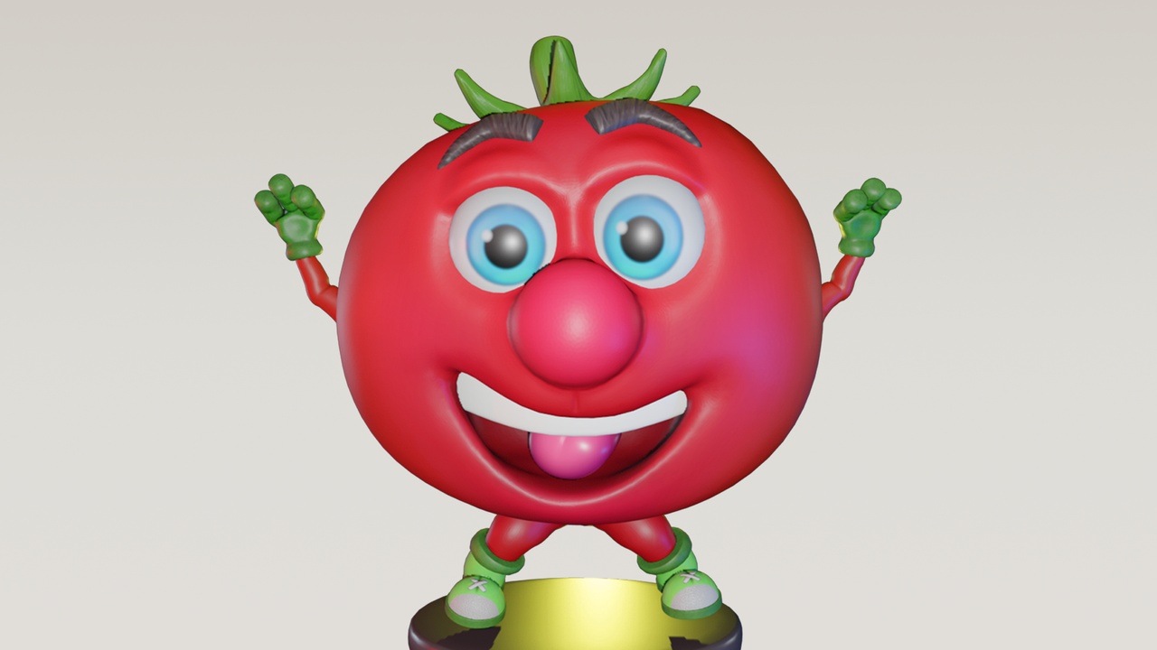 Media 1 for listing Cartoon Tomato Character with Rigged Model