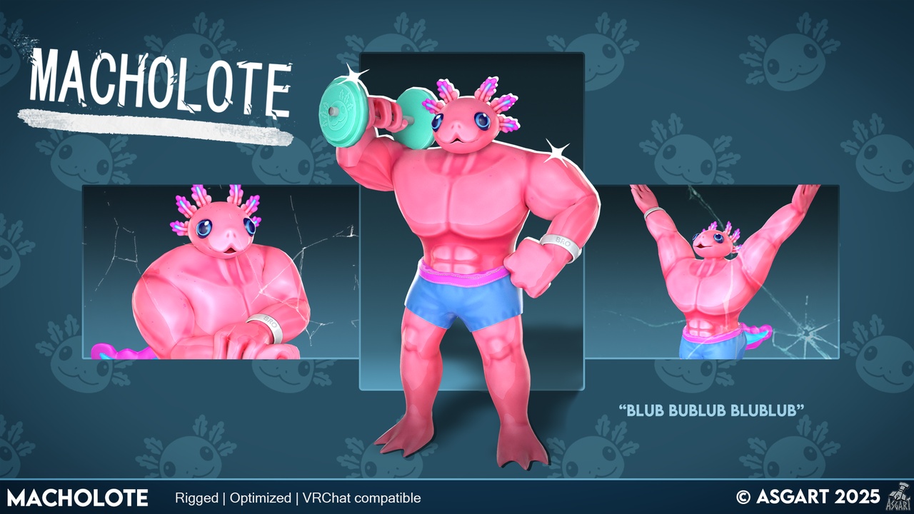 Media 1 for listing Macholote | 3D Character | VRChat-Ready