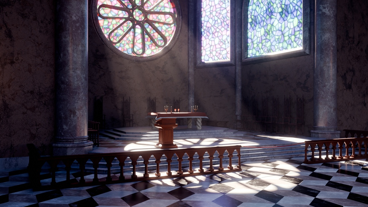 Media 1 for listing Cathedral Interior Environment – Blender Scene
