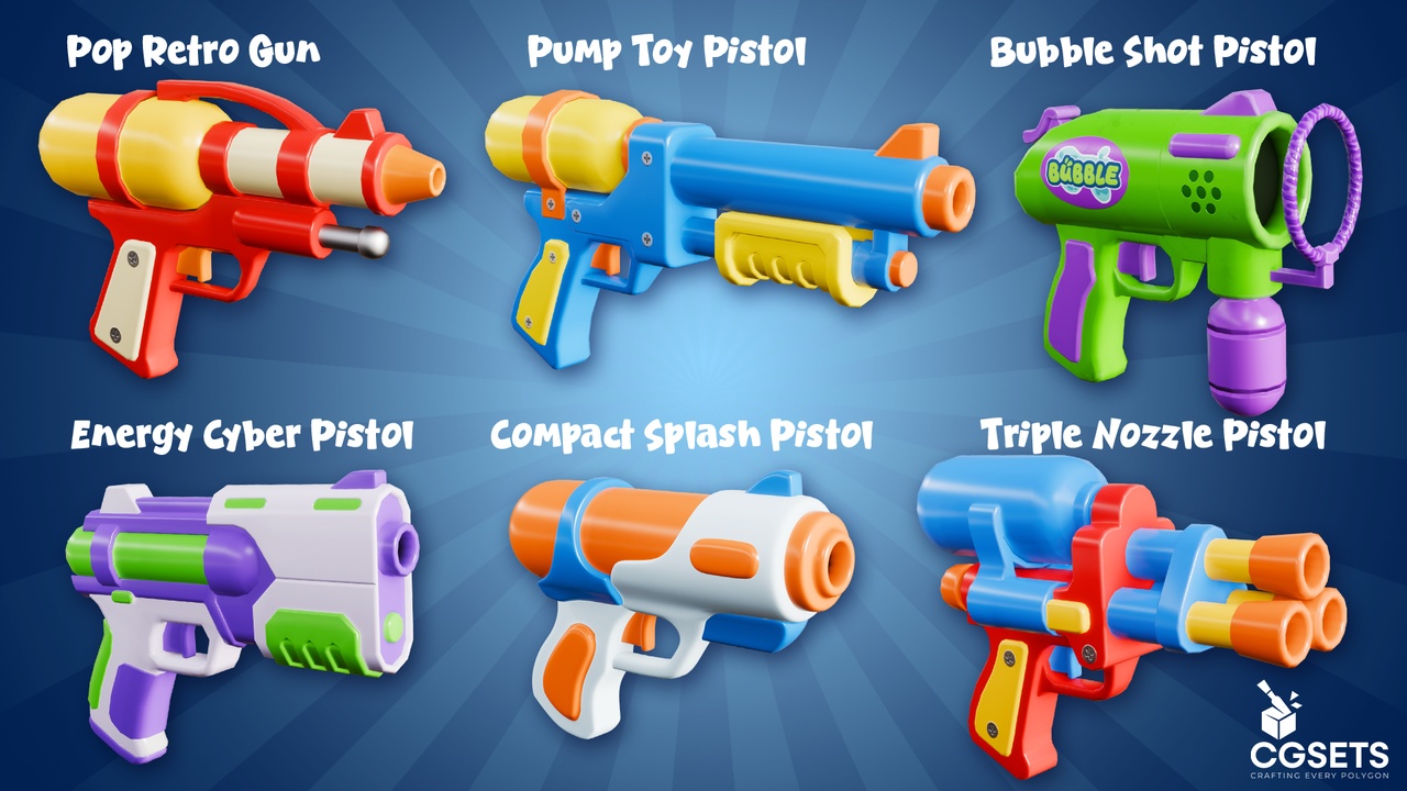 Media 1 for listing Stylized Water Gun Pistol