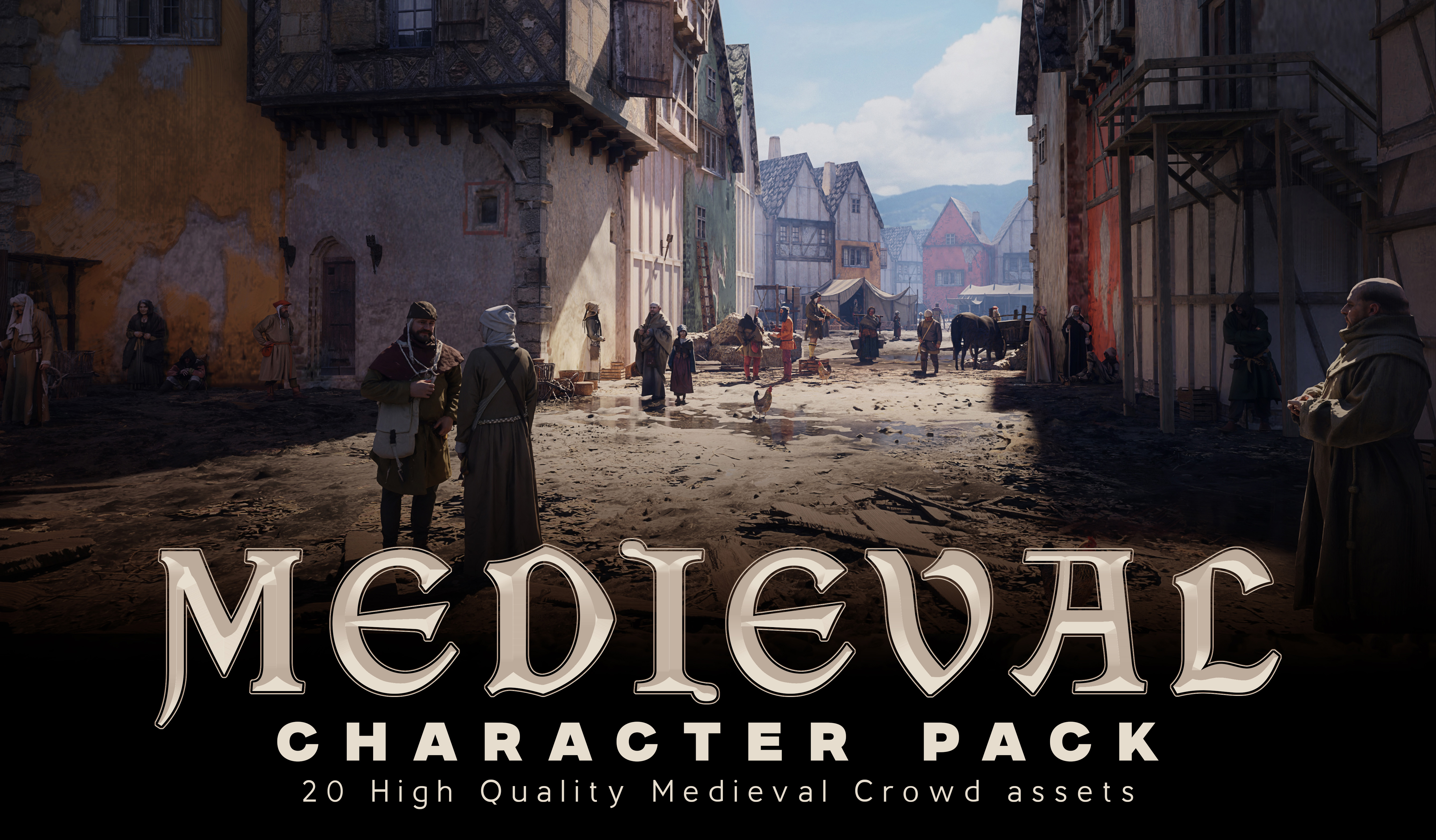 Medieval Villagers Crowd – Modular Character NPC Asset Pack | Fab