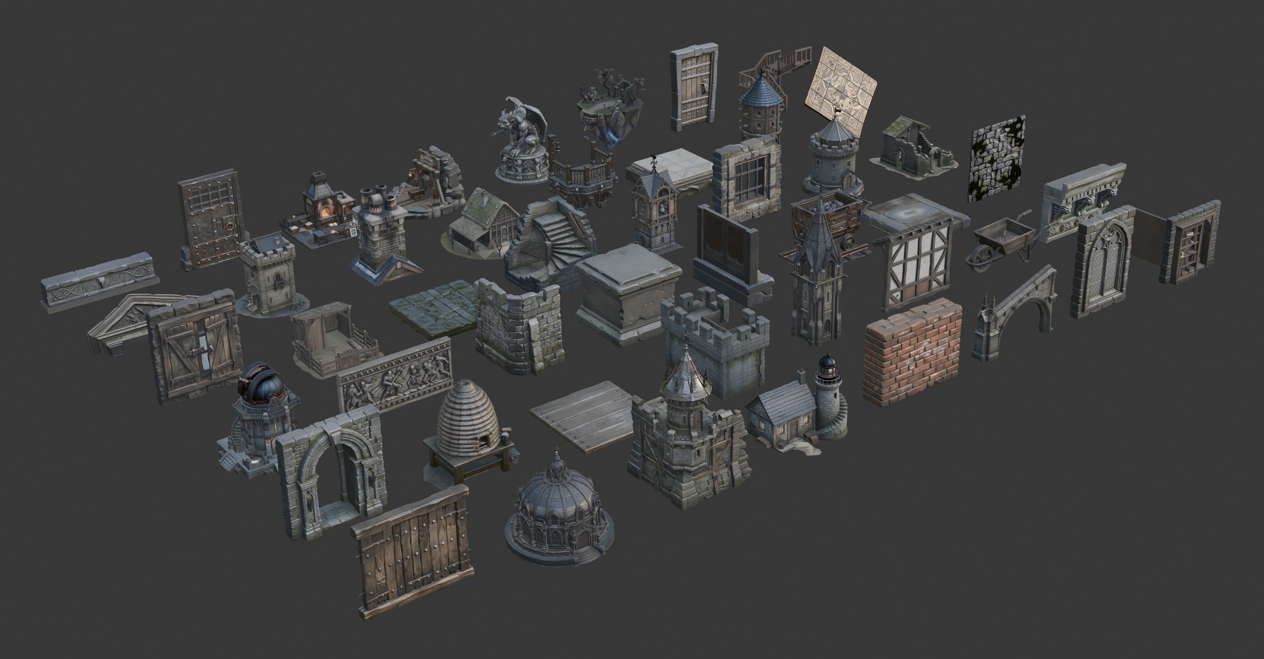 Media 1 for listing dark fantasy props set 005 - 88 assets