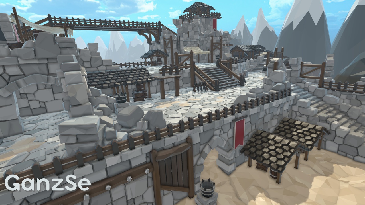Media 1 for listing GanzSe Ruined Frontier Outpost - Modular Low Poly Environment