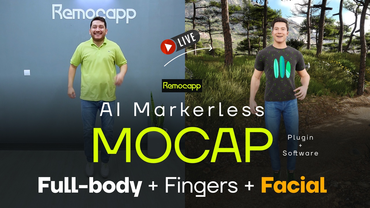 الوسائط 1 للقائمة Remocapp Plugin - Full Body + Fingers + Facial Mocap Solution