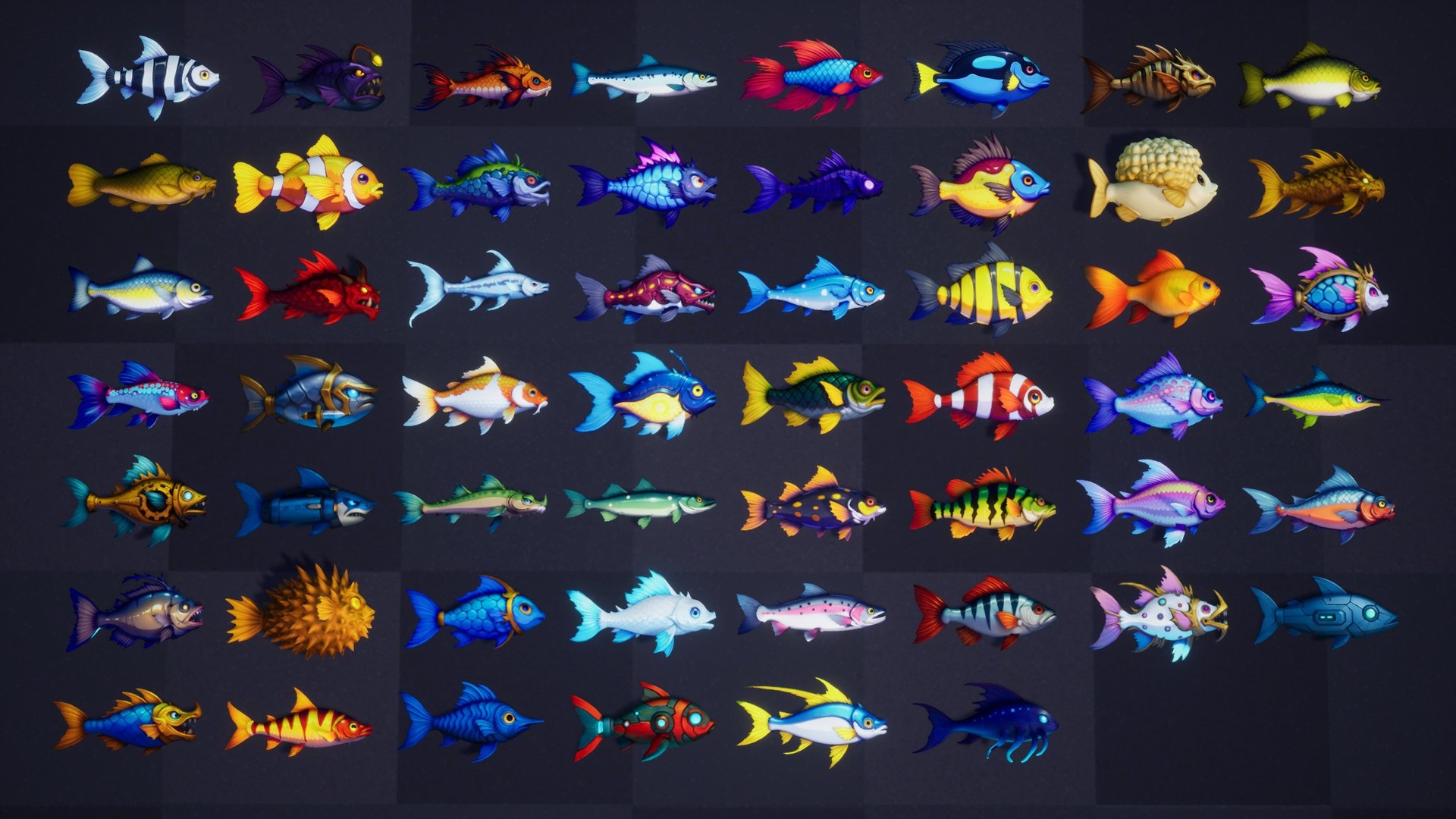 Media 1 for listing Emberfish – 54 Animated Stylized Fish