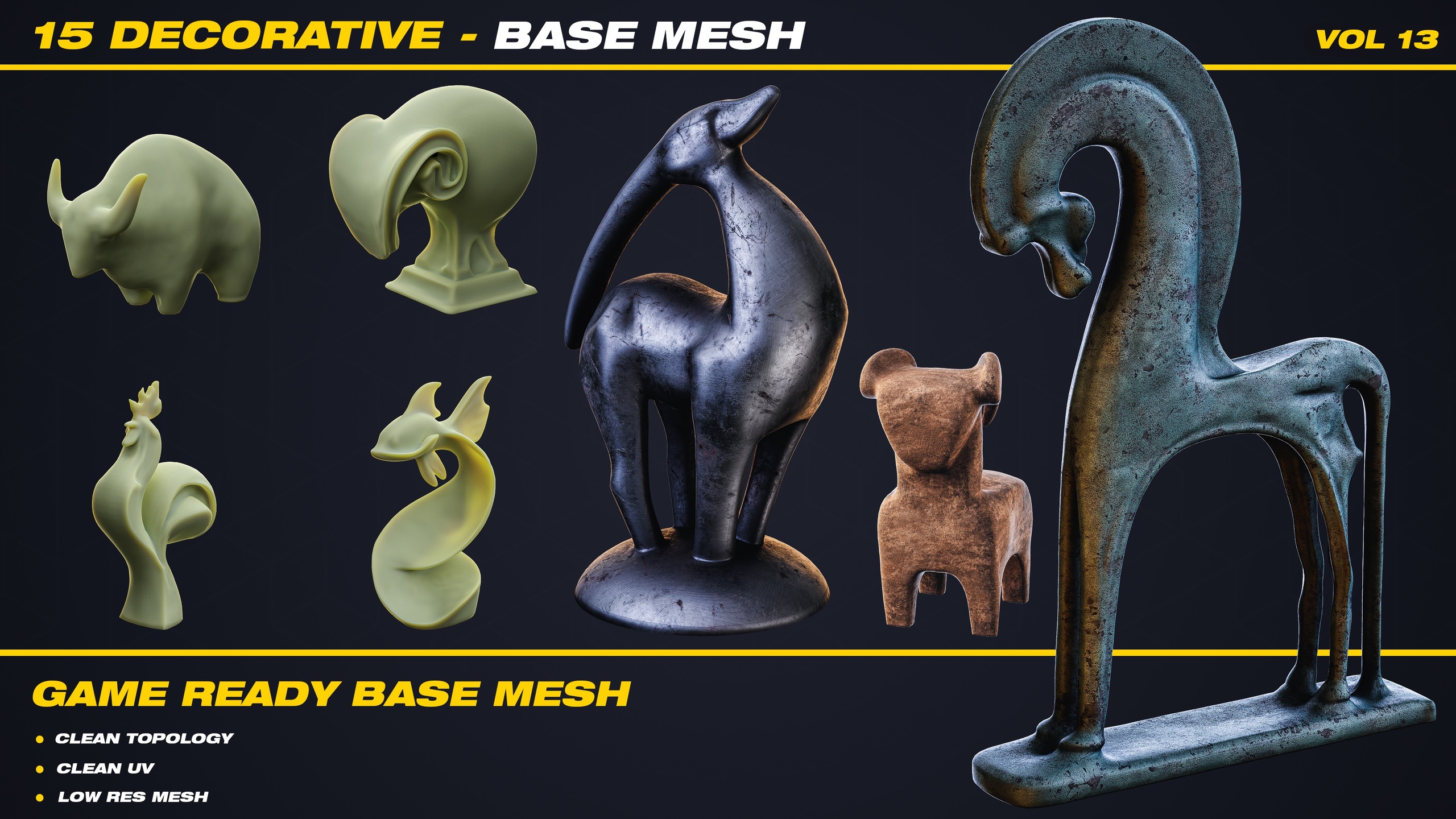 Media 1 for listing 15 Decorative Base Mesh - VOL 13 ( Game Ready )