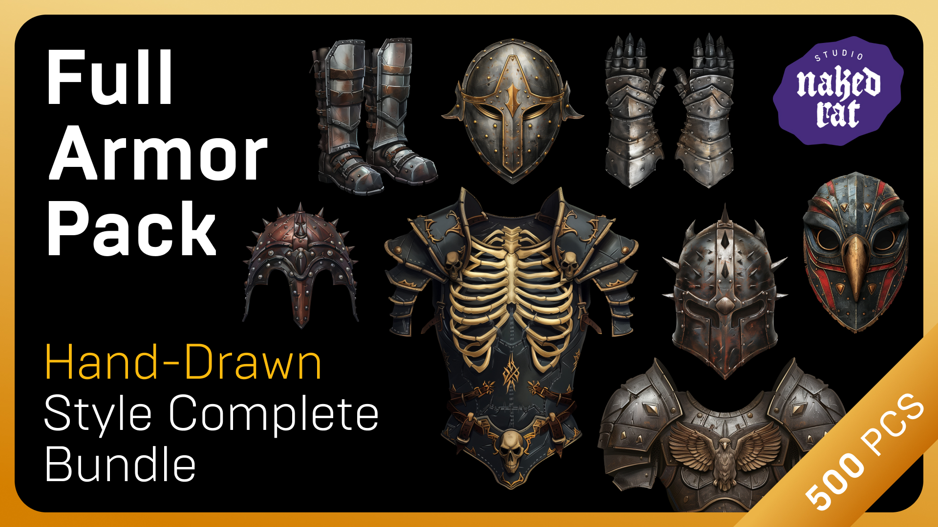 Icon Armor Model Full Medieval Armor 2D Icons Pack: Helmets, Body, Boots, Gloves | Fab