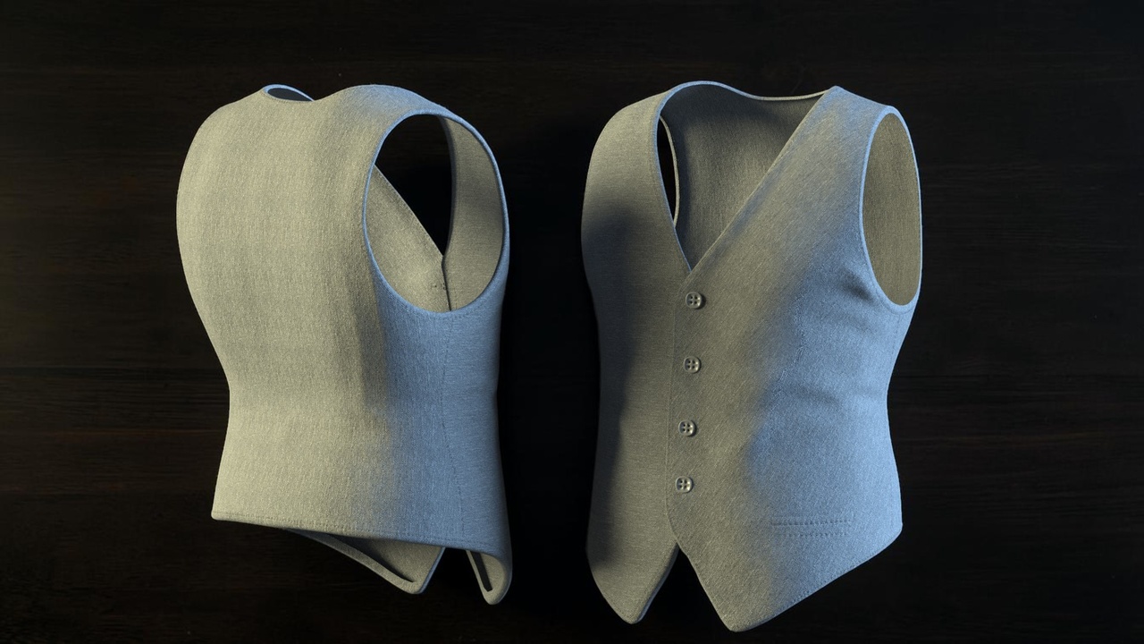 Media 1 for listing Formal Waist Coat - Metahuman Compatible