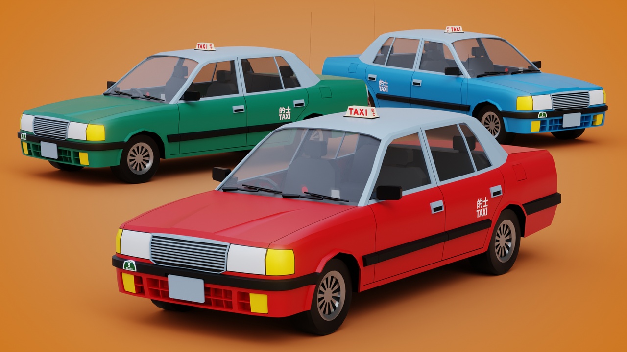 Media 1 for listing Hong Kong Taxi Low Poly