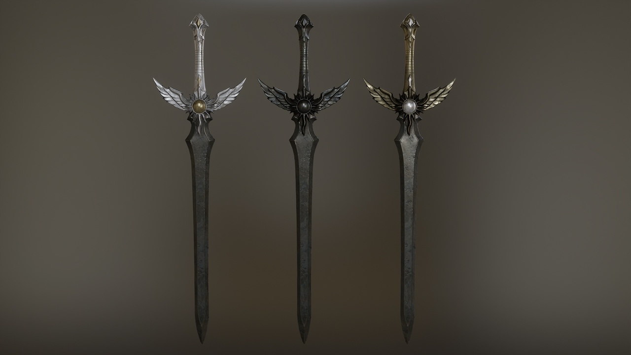 Media 1 for listing Royal Solar Sword | Fantasy Winged Paladin Longsword
