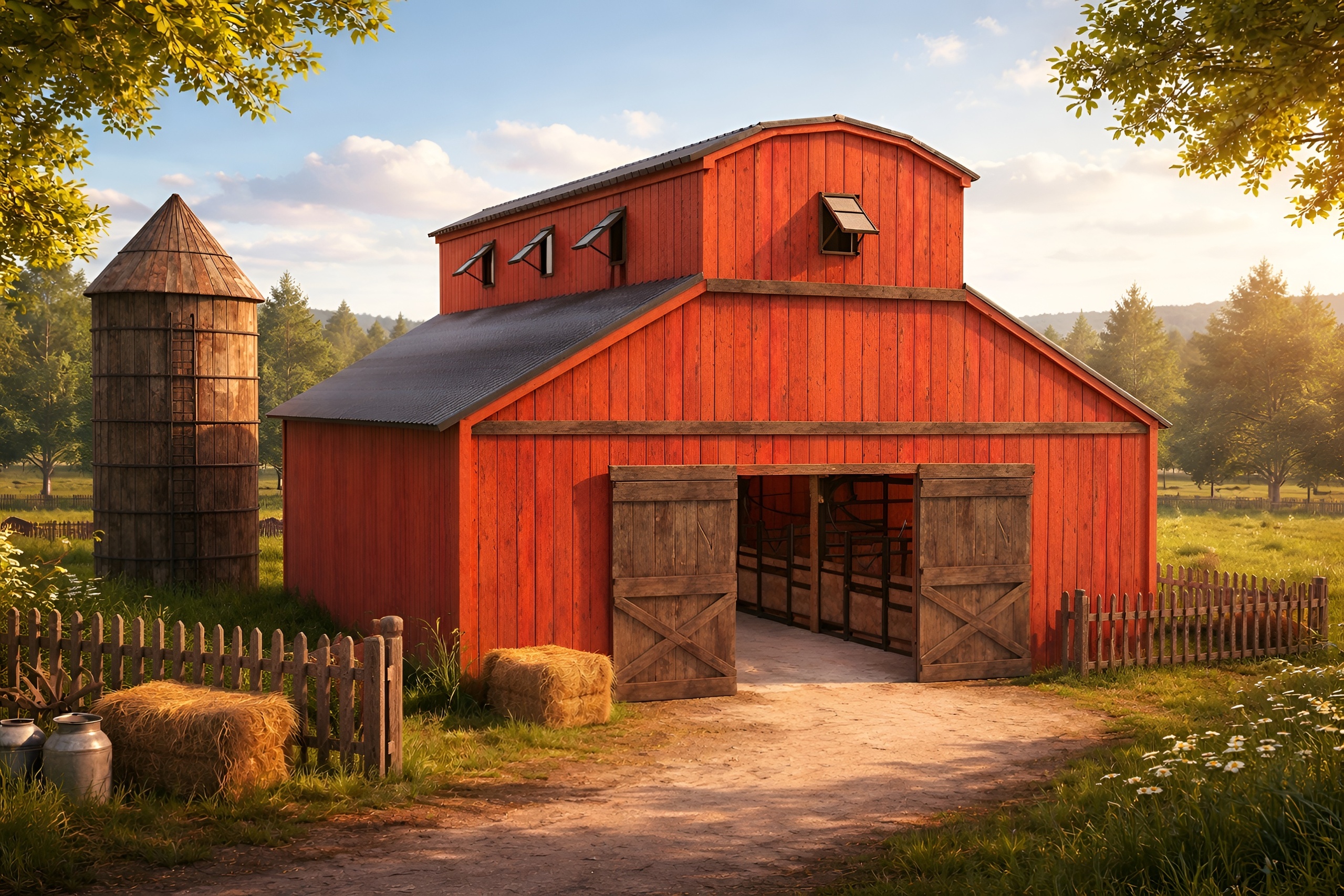 Media 1 for listing Realistic Barn with Silo & Horse Stall – Game Ready Environment (UE5/Unity)
