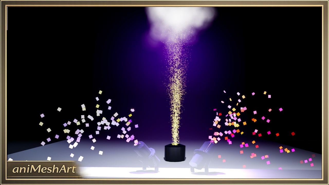 Media 1 for listing CEREMONY VOLCANO FX Confetti Machine Pyrotechnics Festival animation niagara VFX
