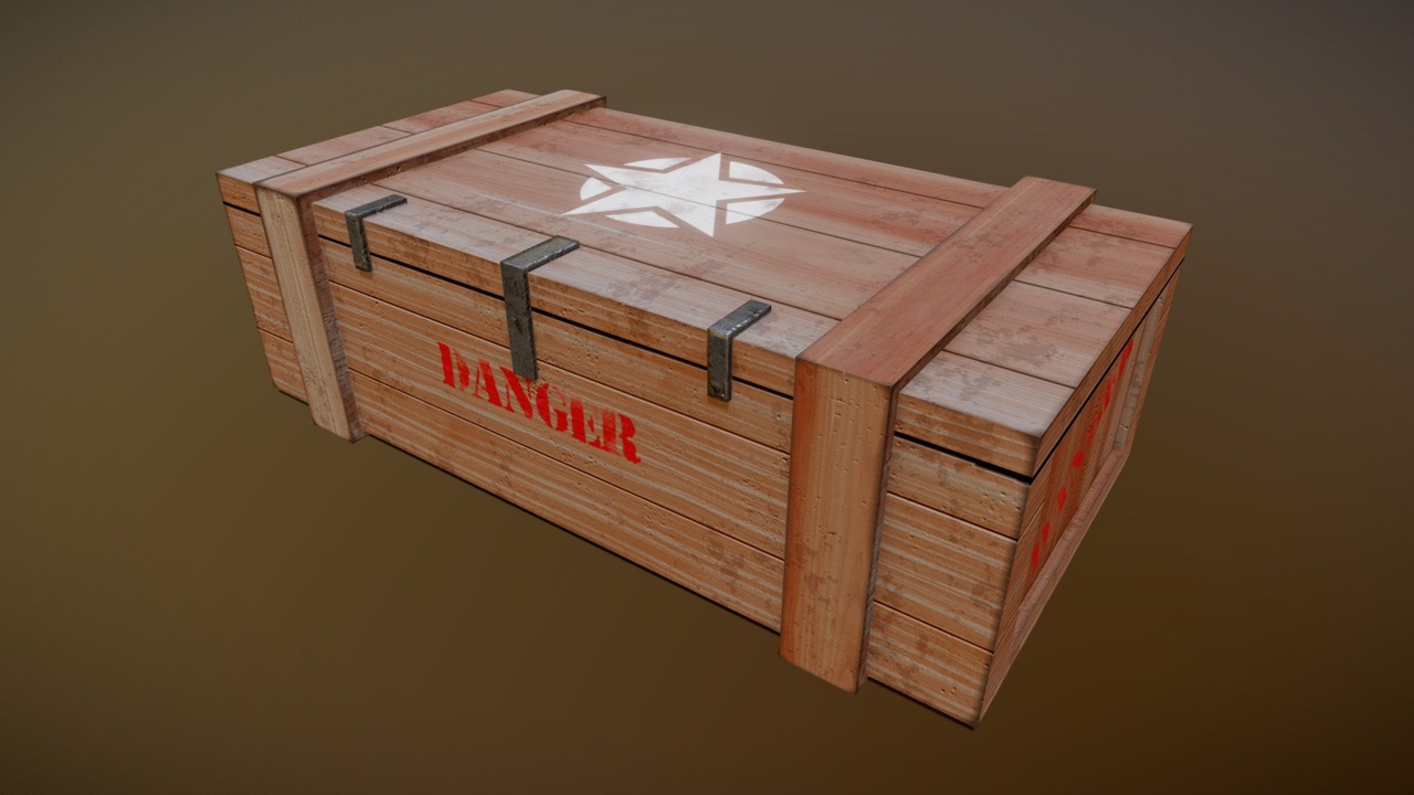 Media 1 for listing Low-Poly Wooden Military Crate