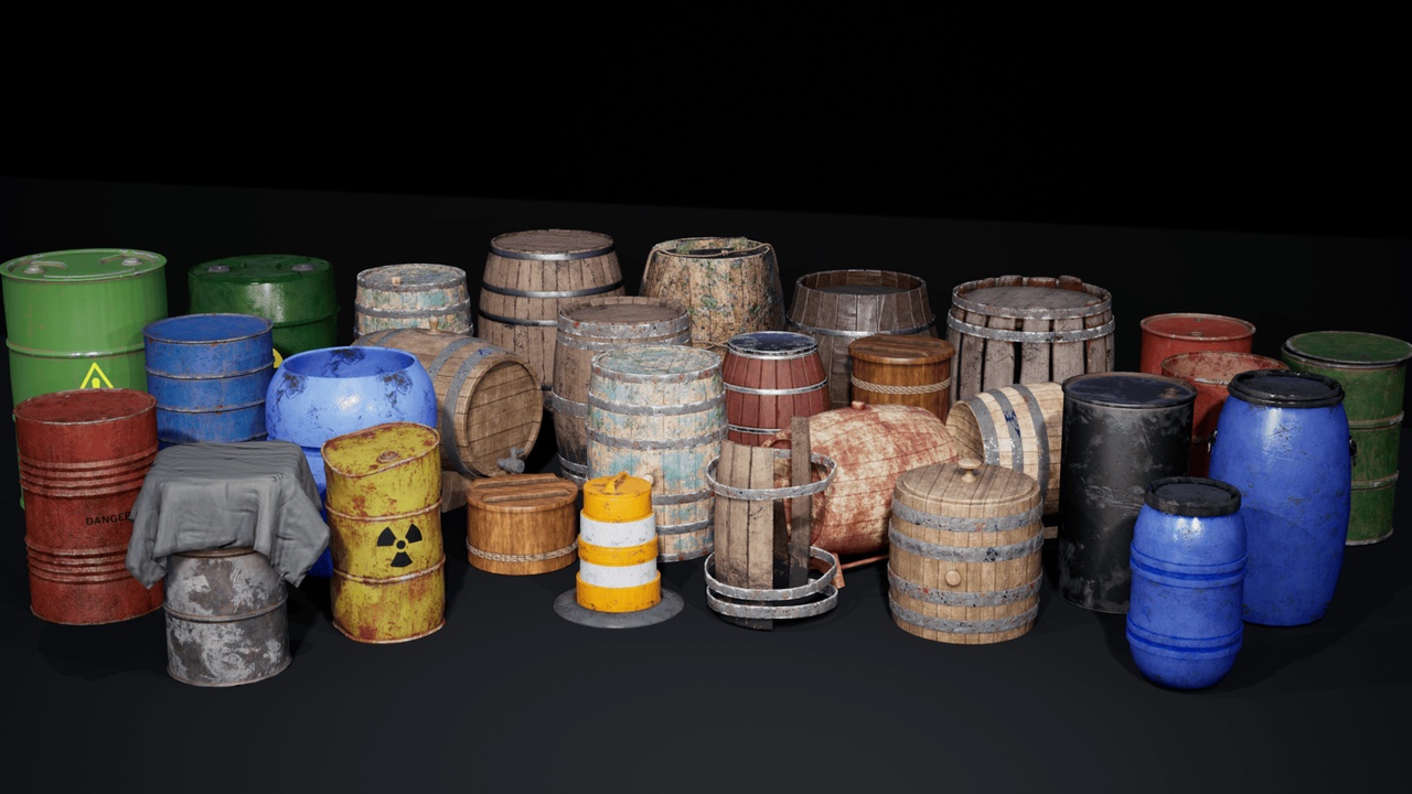 Media 1 for listing Realsitic Barrels Pack - 29 Variations