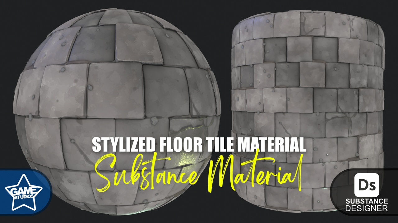 Media 1 for listing Stylized Floor Tiles Material 01