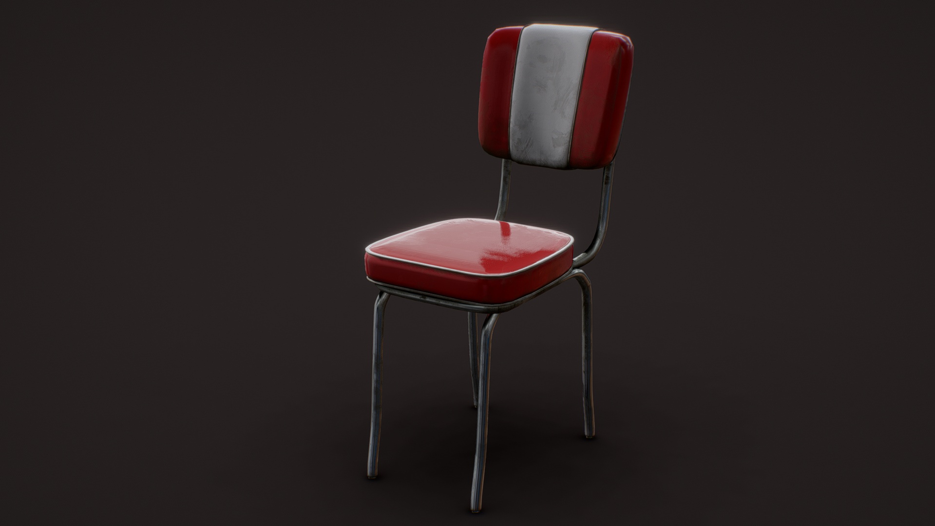 Media 1 for listing Red Striped Diner Chair
