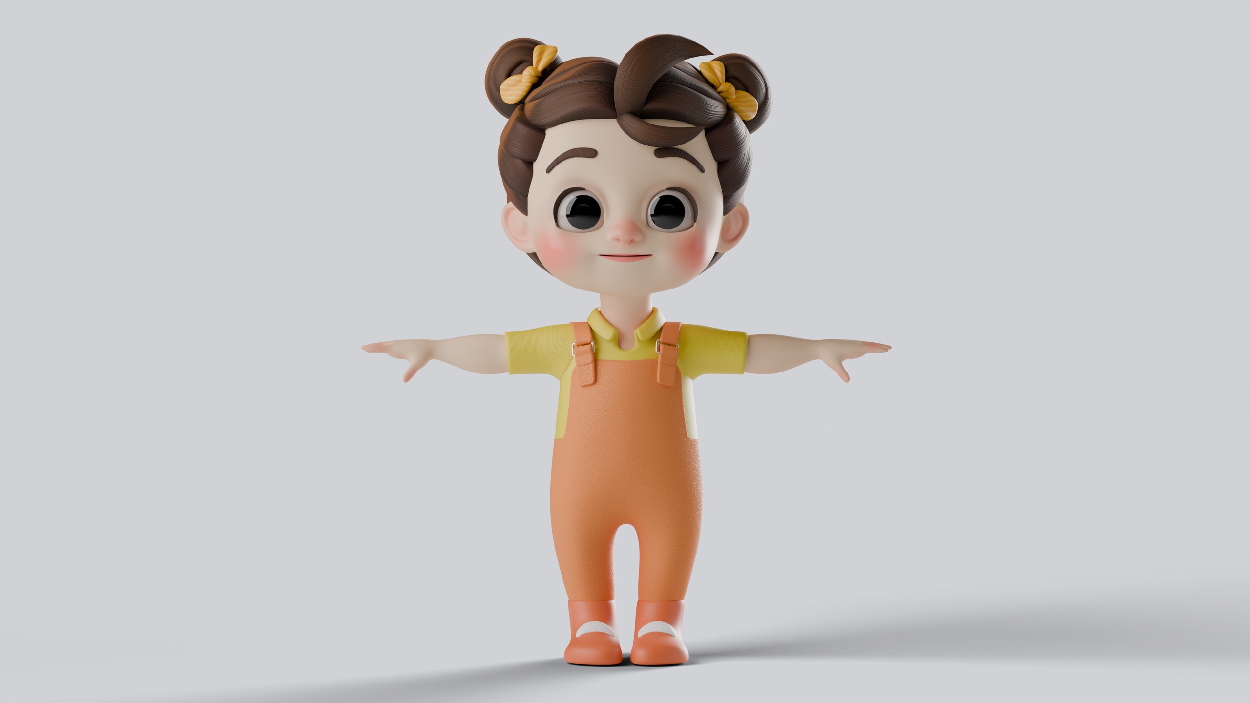 Media 1 for listing Baby Girl Character Fully Rigged Game Ready Animation Ready