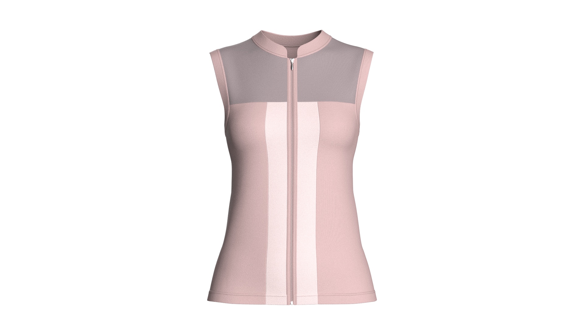 Media 1 for listing Girls Sleeveless Color Blocked Full - Zip Top | High Poly