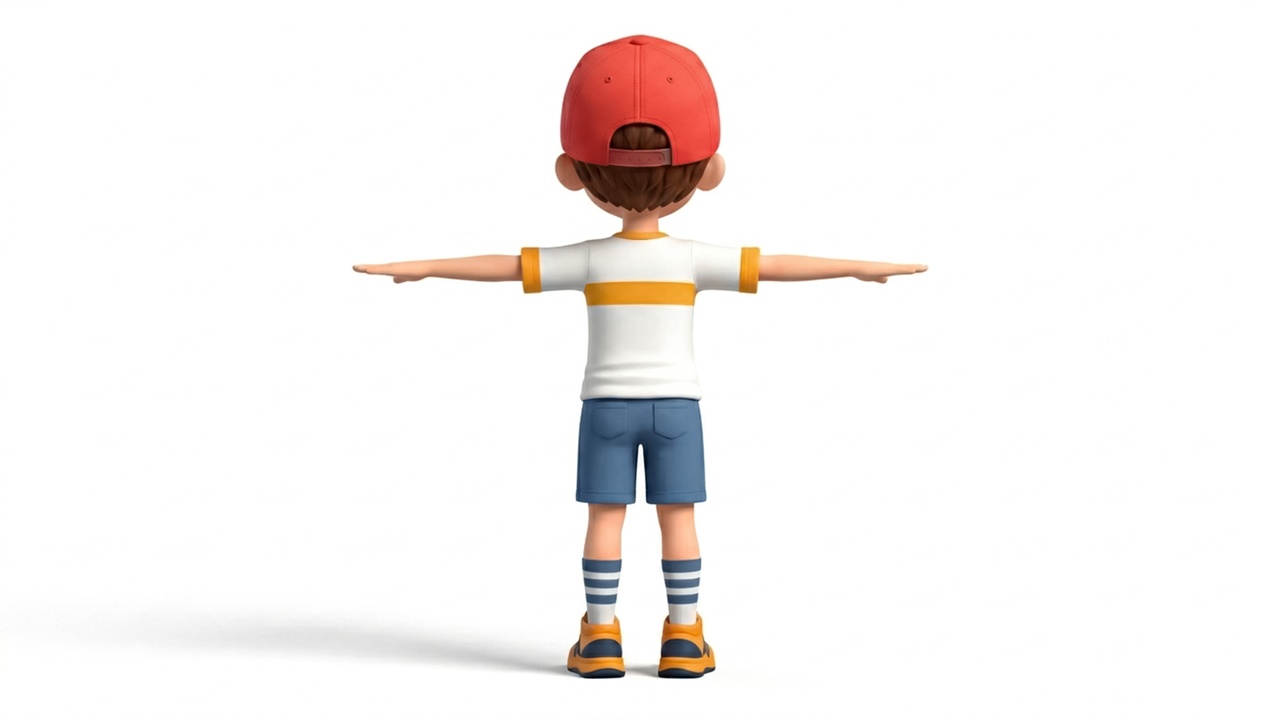 Media 1 for listing Stylized Cartoon Boy Character 3D Model | Game Ready Animated Kid Character