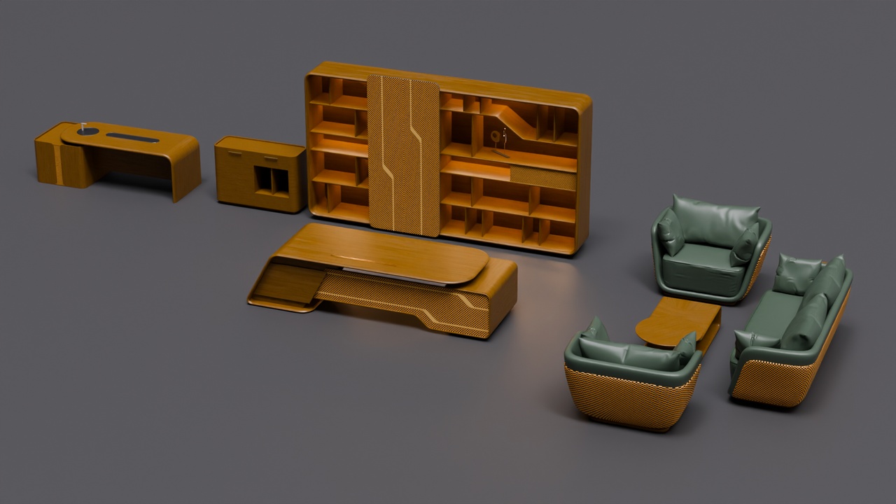 Media 1 for listing Ultimate Futuristic Luxury Executive Office Desk Suite