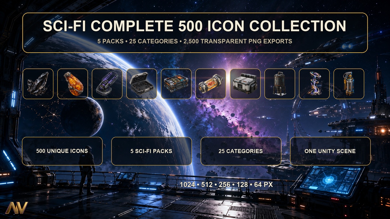 Media 1 for listing Sci-Fi Survival & Space Colony — Complete 500 Icon Collection